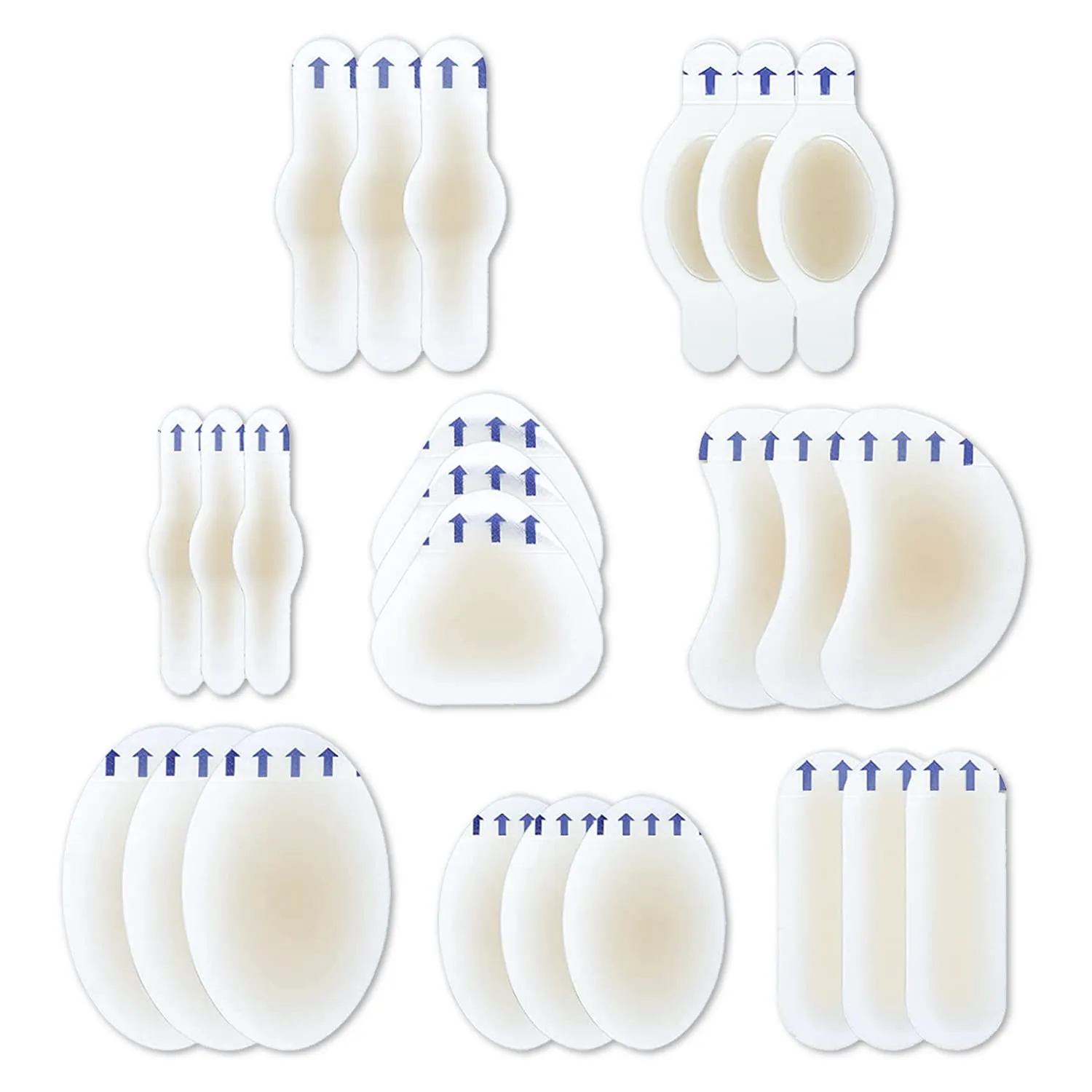 16 Pieces Gel Blister Bandage, Foot Blister Pads Foot Cushions Adhesive Waterproof Bandages for Toes, Forefoot, Heel