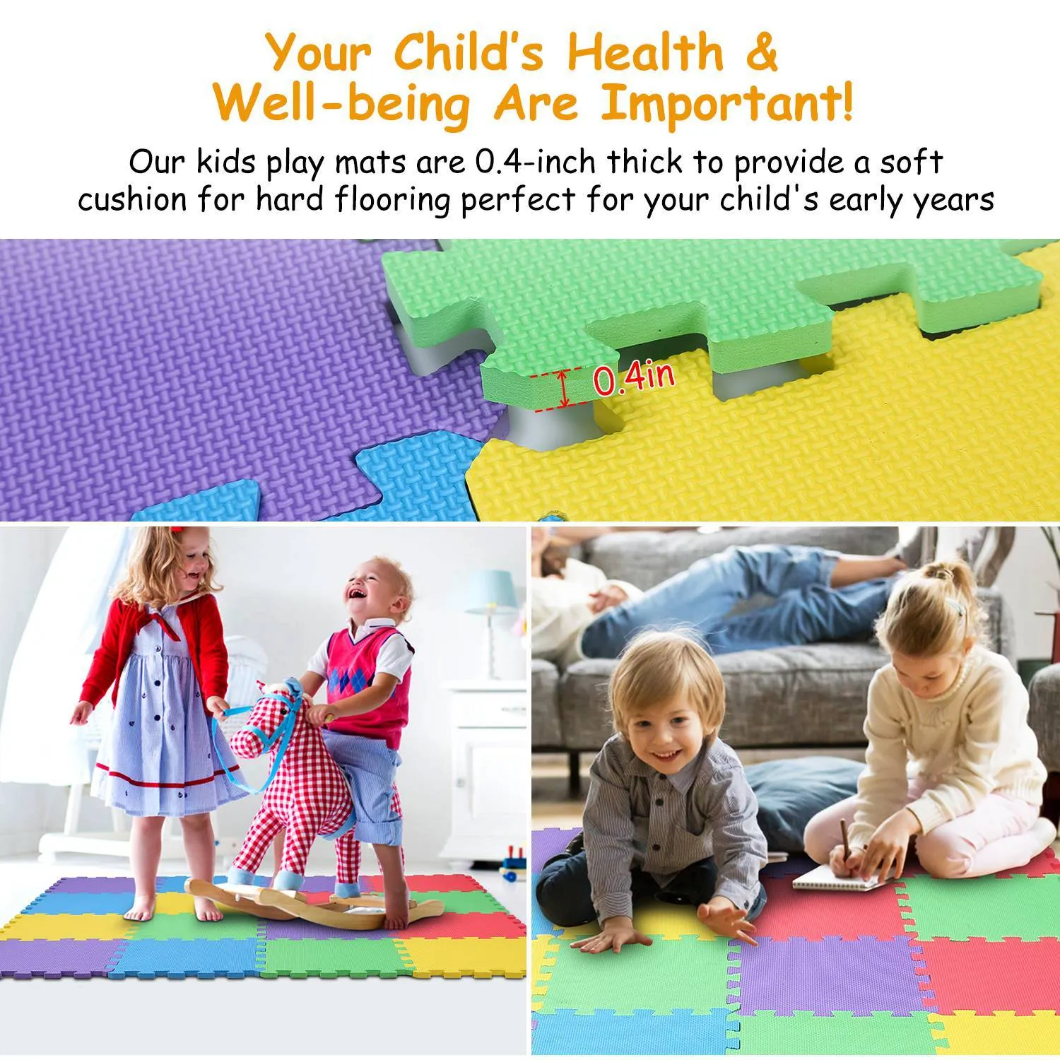 16-Pieces: Kids Puzzle Exercise Play Mat