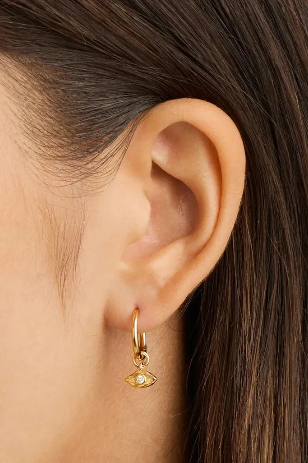 18k Gold Vermeil I am Protected Hoops