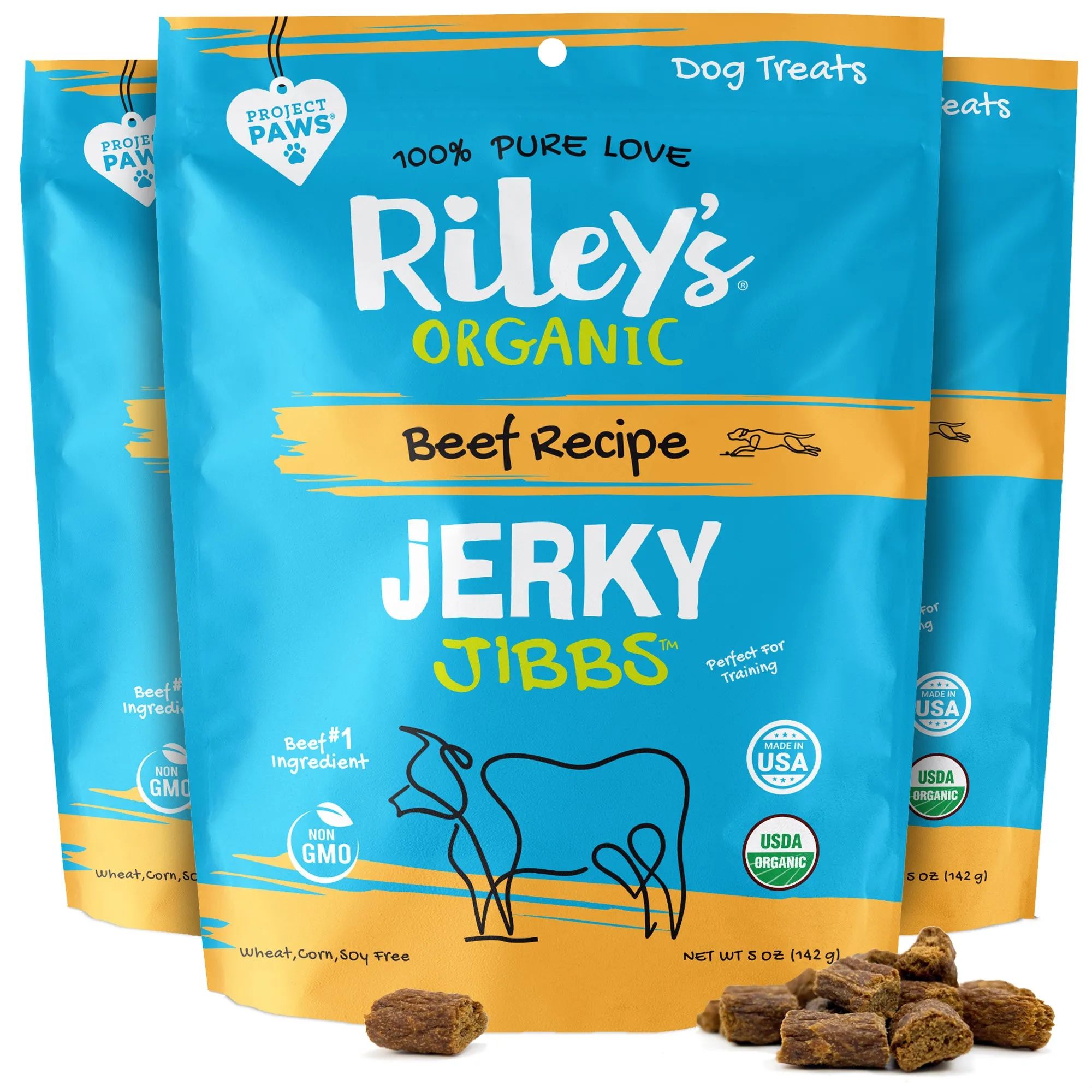 3-Pack 5oz Organic Beef Jerky Jibbs