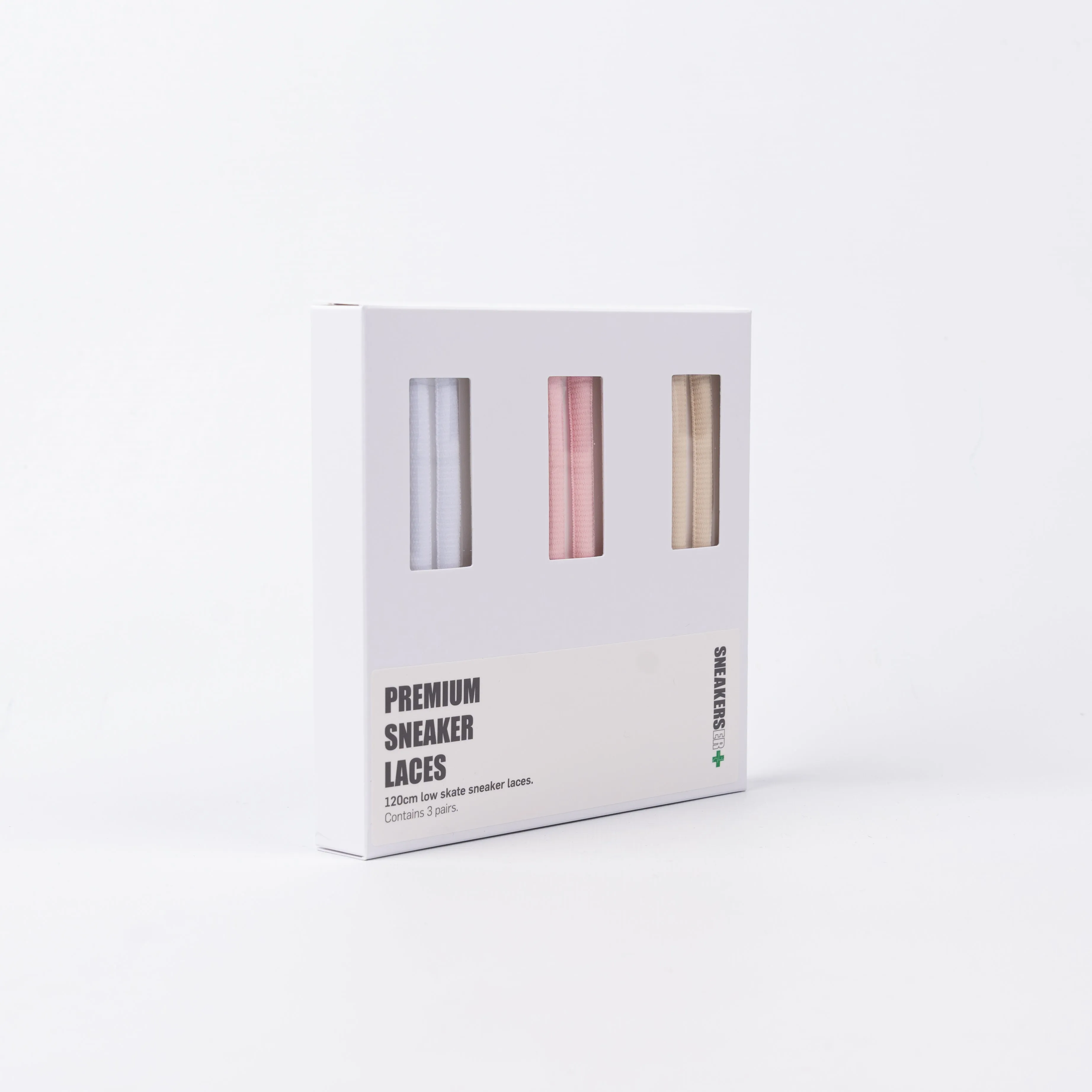 3 PACK GIFT BOX: SB SKATE SNEAKER LACES (LOW'S) 120cm: WHITE, BABY PINK & SAIL