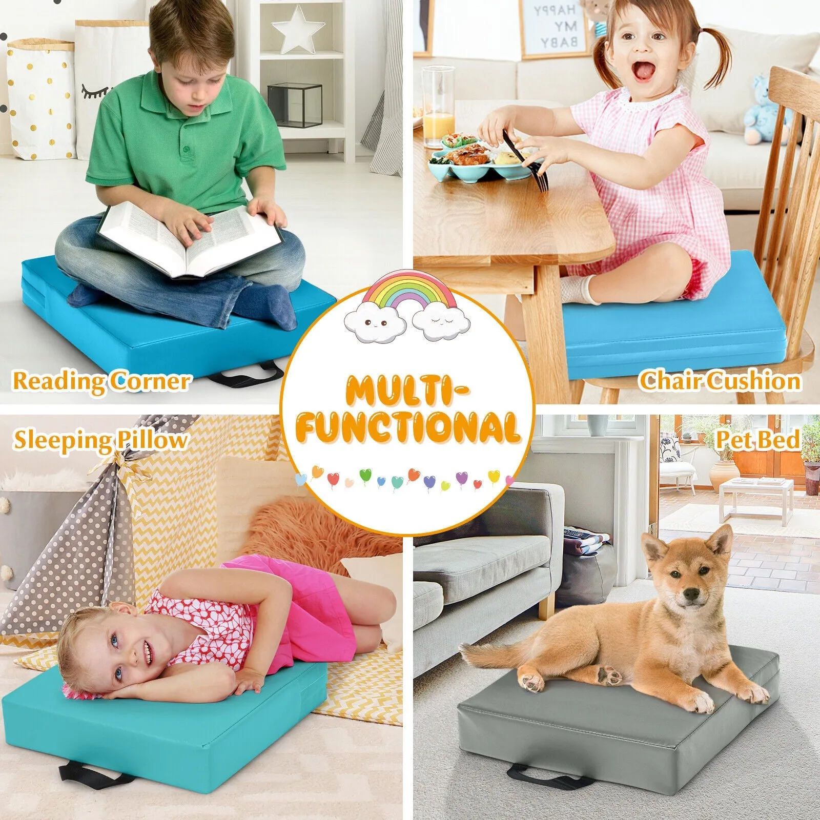 38cm Kids Seat Cushions with Handle-Morandi