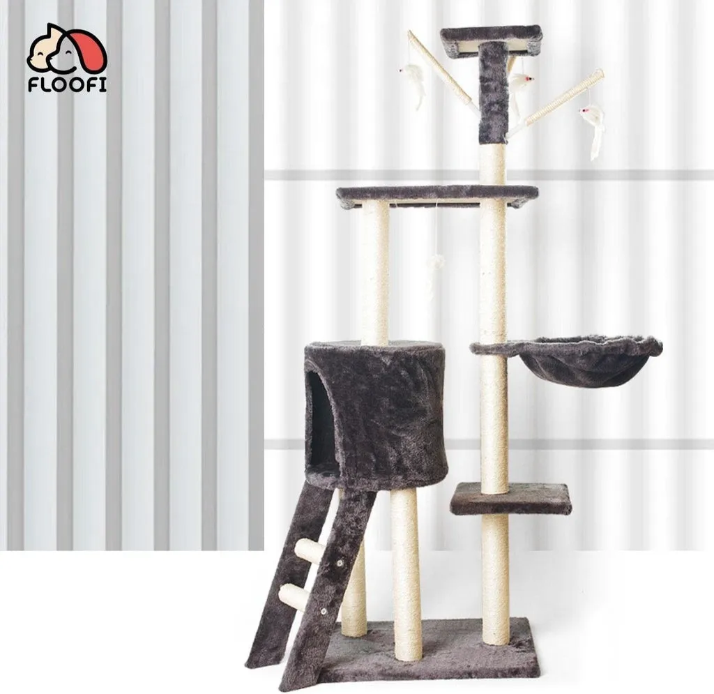 5-Level Plush Cat Tree Condo with Hammock & Cave, Floofi