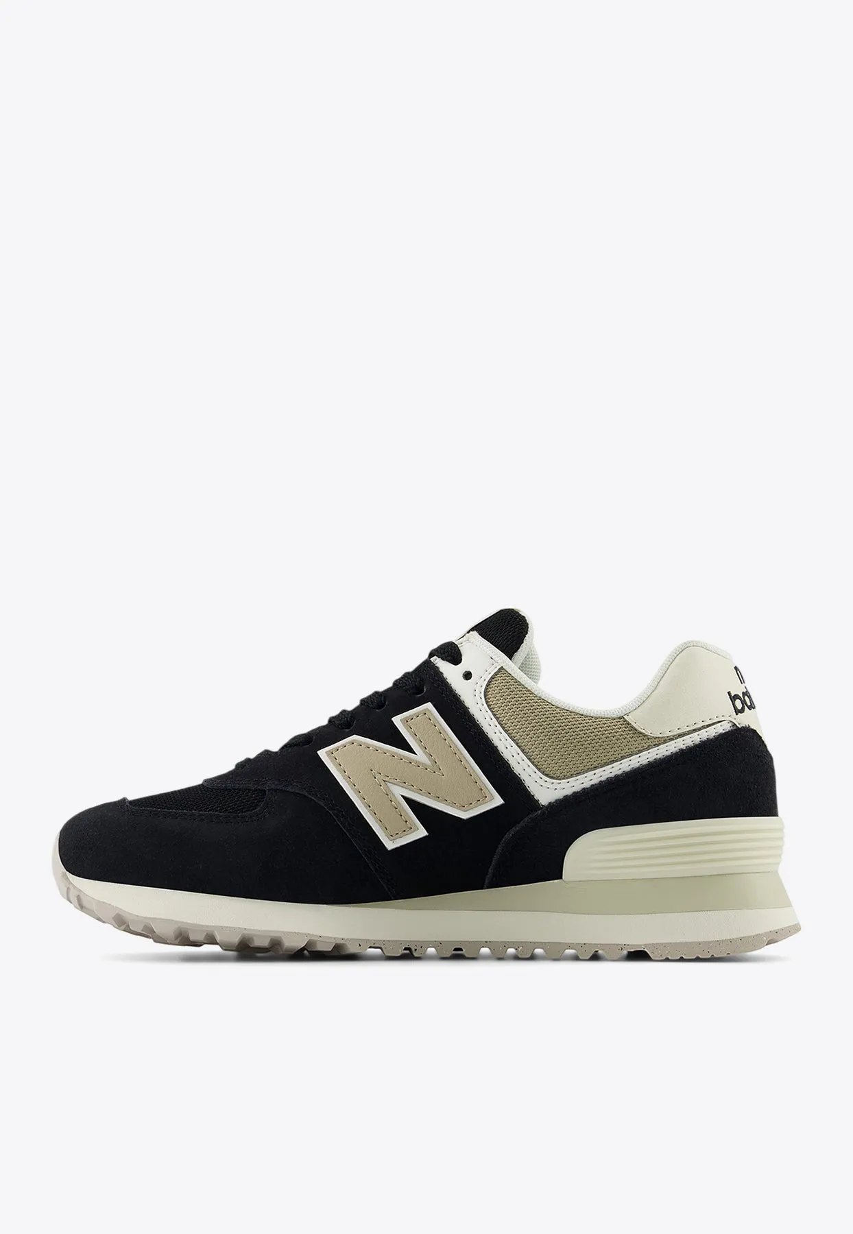 574 Low-Top Sneakers in Black with Stoneware and Turtledove
