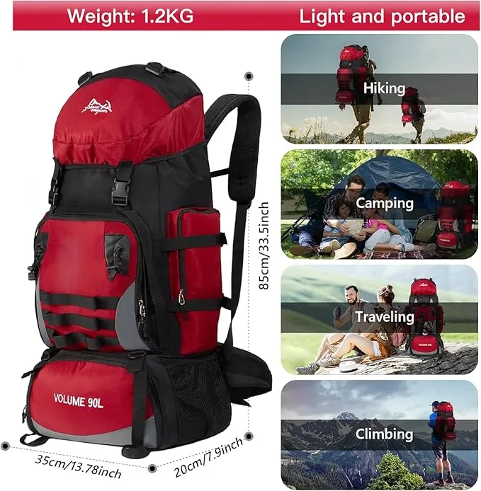 90L Large Camping Hiking Backpack,Trekking backpack,Waterproof Molle Rucksack Backpack,Sport Backpack
