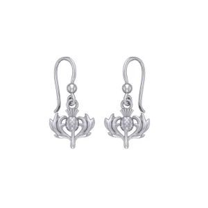 A beautiful glory of Scotland ~ Sterling Silver Jewelry Scottish Thistle Earrings TE1042