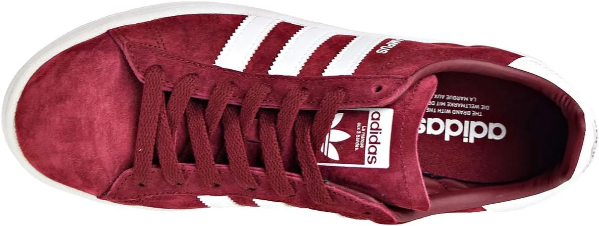 Adidas Originals Men's Campus Shoes 3-Stripes Classic Sneakers Burgundy - F97245