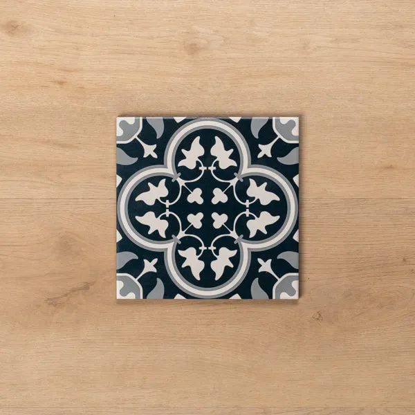 Airlie Dark Blue Matt Cushioned Edge Porcelain Tile 200x200mm