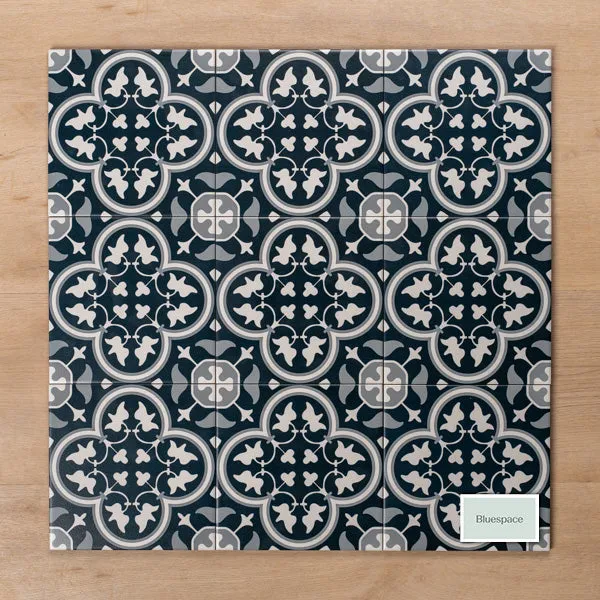 Airlie Dark Blue Matt Cushioned Edge Porcelain Tile 200x200mm