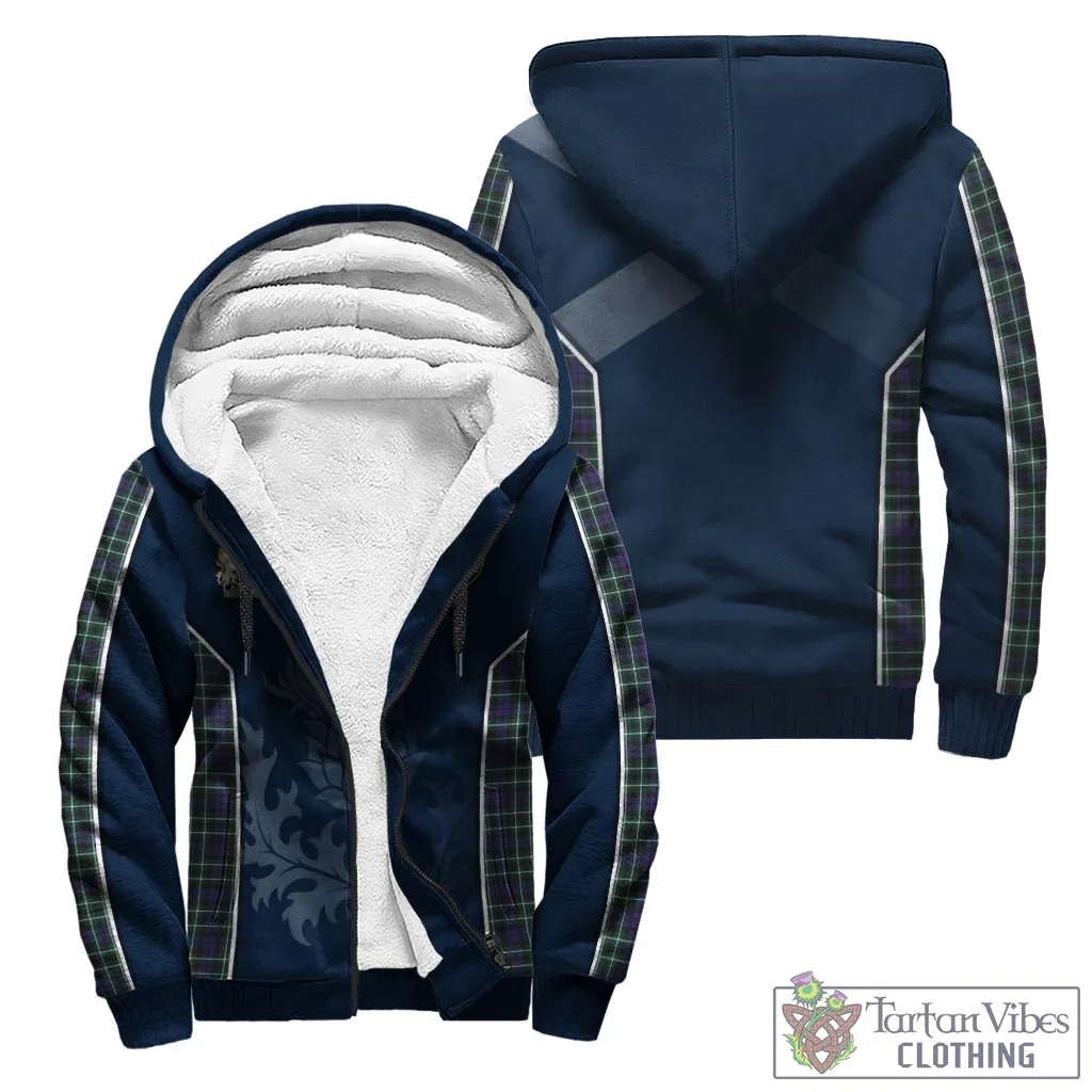Allardice Tartan Sherpa Hoodie with Family Crest and Scottish Thistle Vibes Sport Style