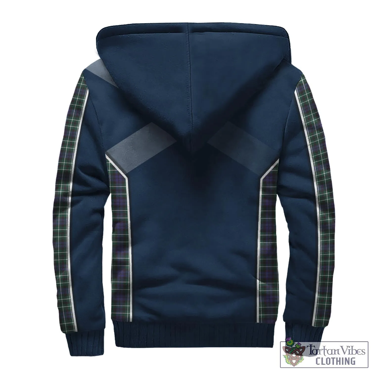 Allardice Tartan Sherpa Hoodie with Family Crest and Scottish Thistle Vibes Sport Style