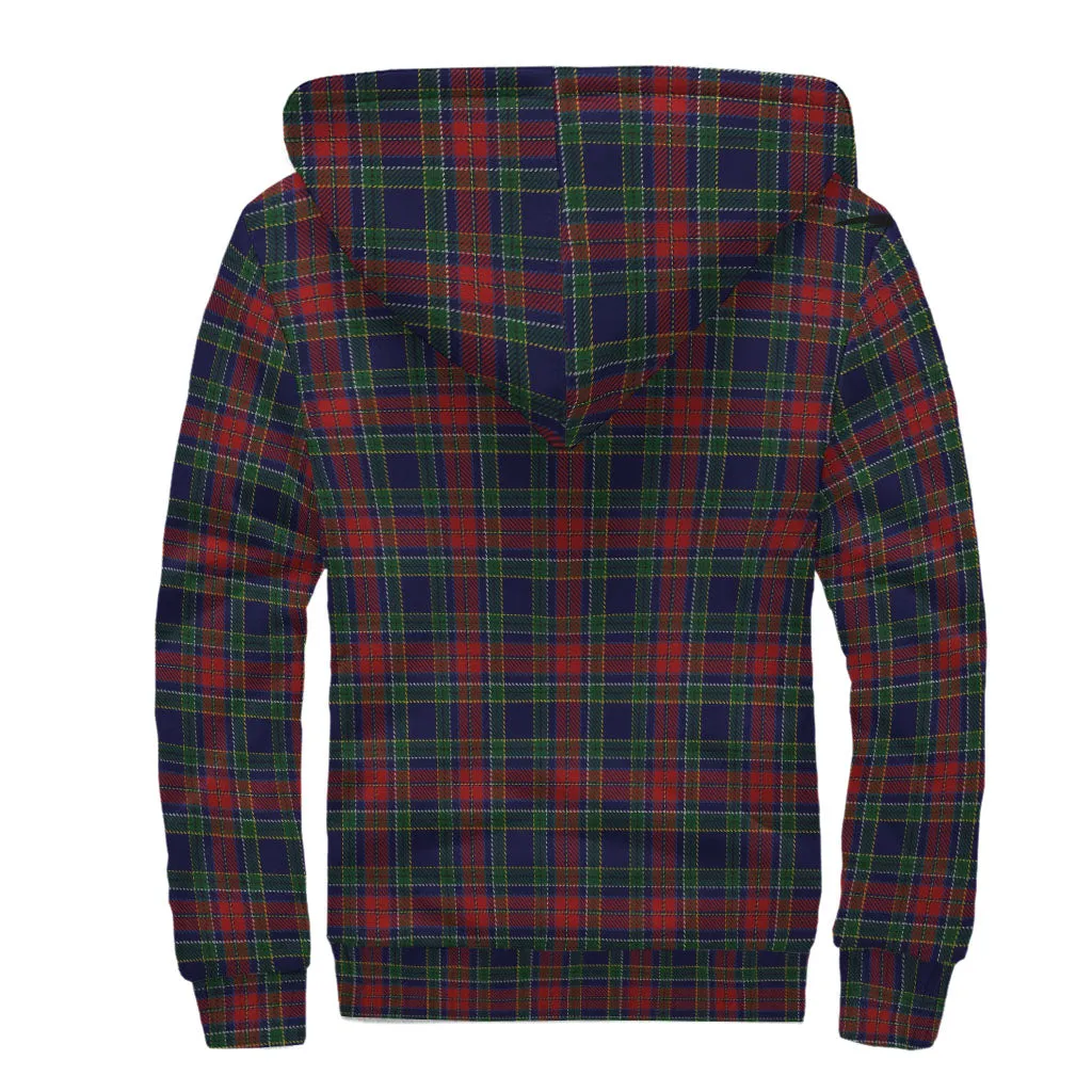 Allison Red Tartan Sherpa Hoodie with Family Crest