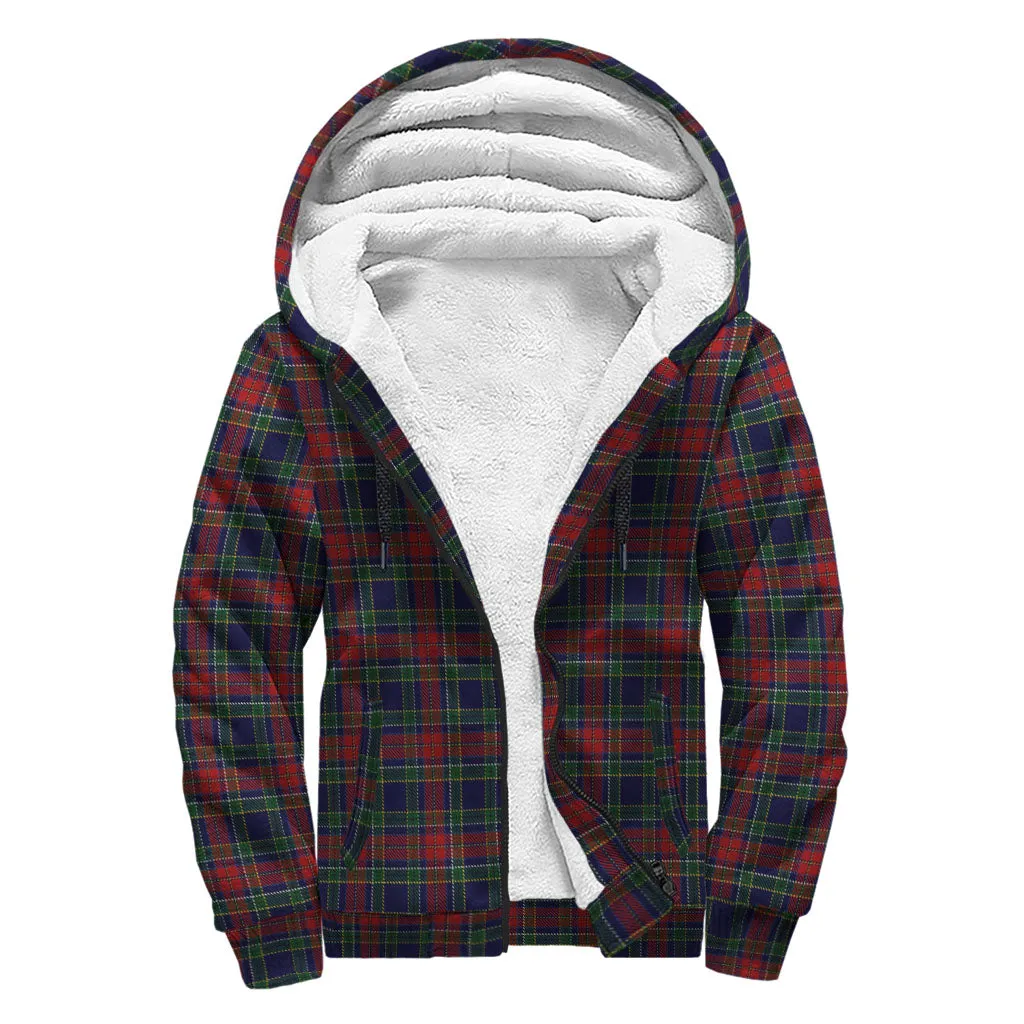 Allison Red Tartan Sherpa Hoodie with Family Crest