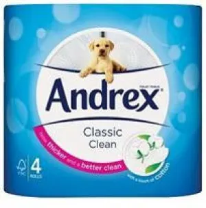 Andrex Toilet Tissue Classic Clean 2 Ply 4 Rolls