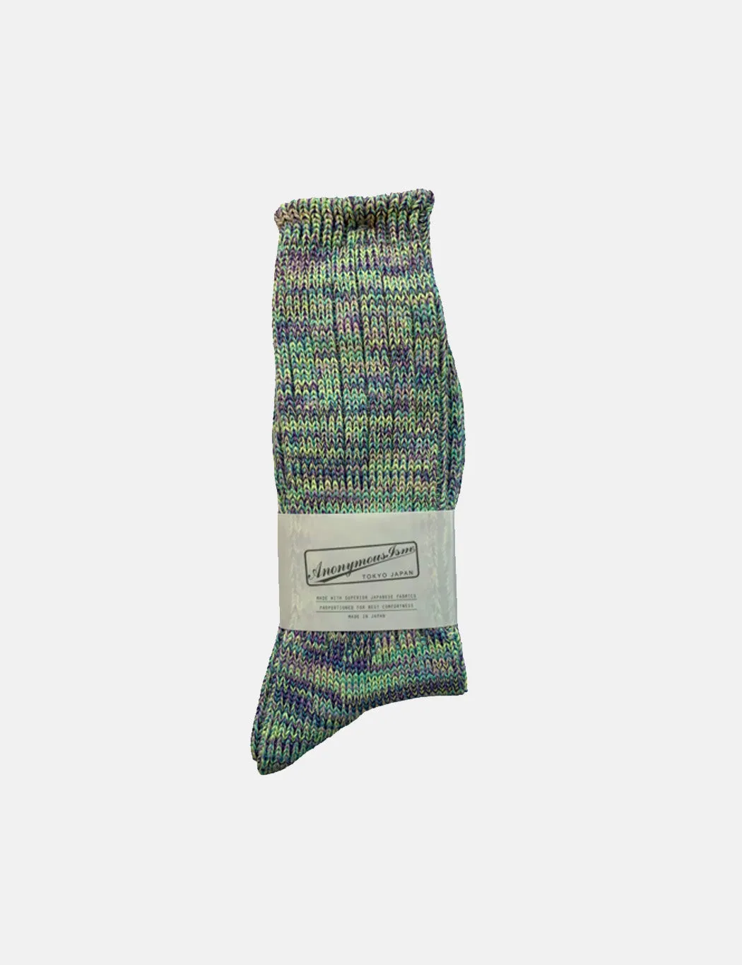 Anonymous Ism 5 Colour Mix Crew Socks - Mint