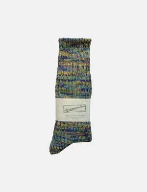 Anonymous Ism 5 Colour Mix Crew Socks - Sax