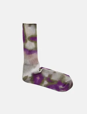 Anonymous Ism Tie Dye Crew Socks - Purple