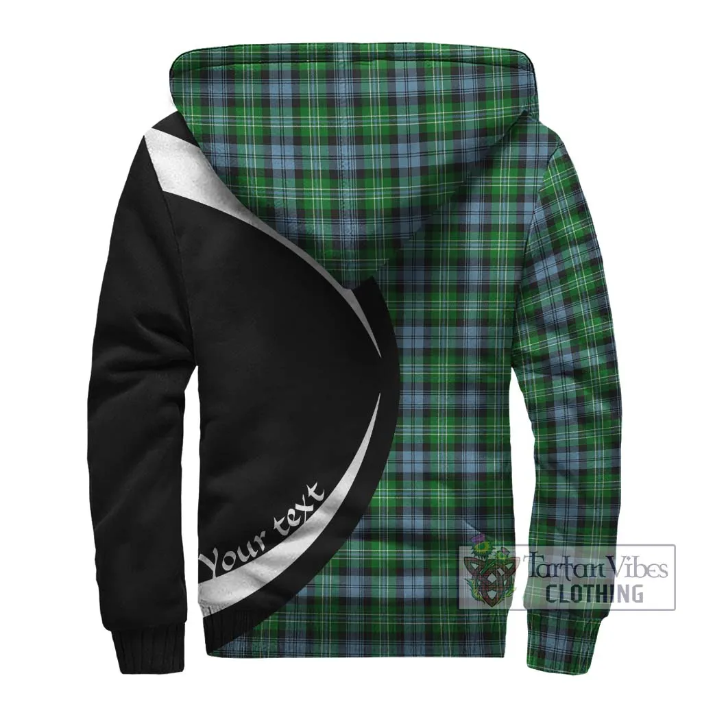 Arbuthnot Ancient Tartan Sherpa Hoodie with Family Crest Circle Style