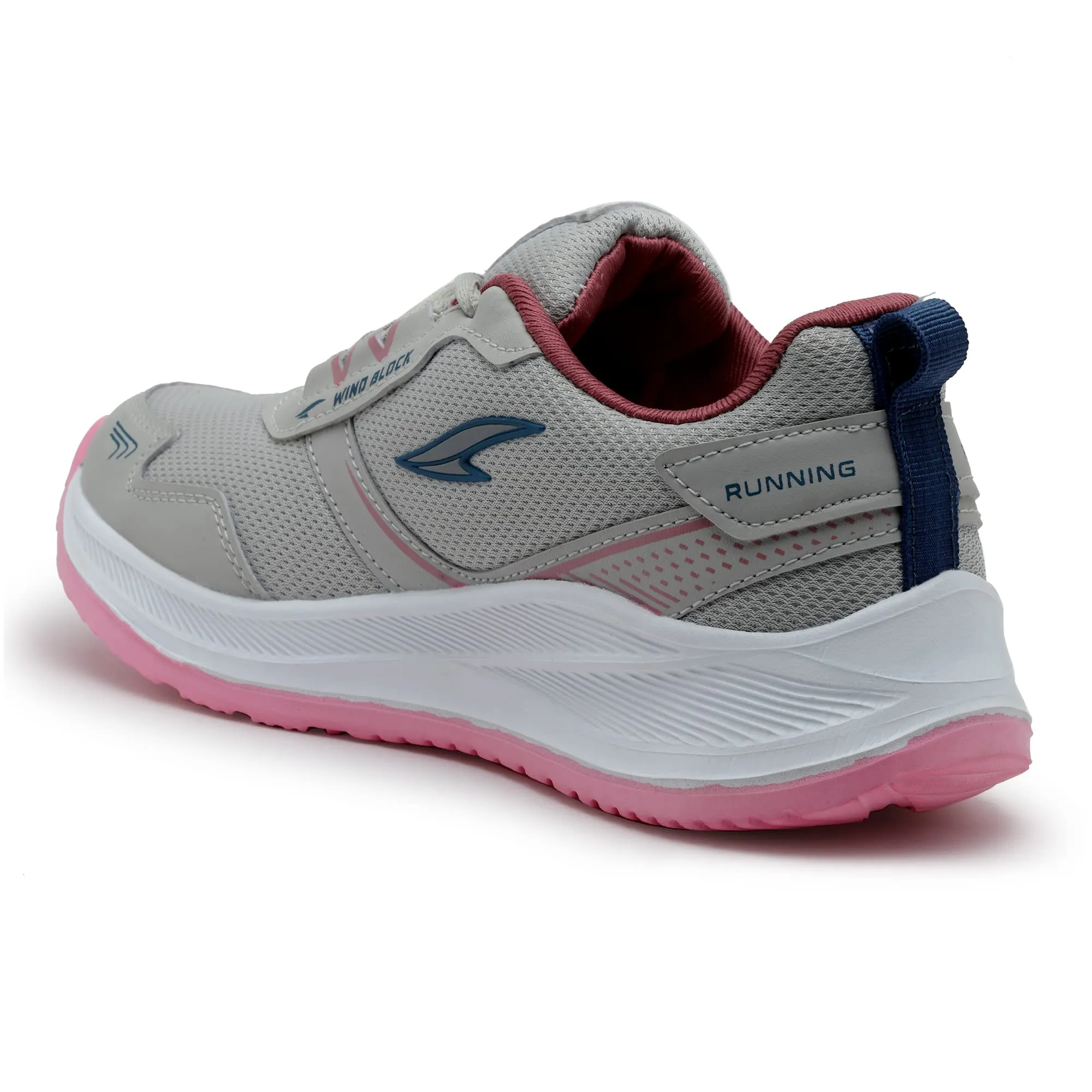 ASIAN Women's Cute Sports Running Shoes,Walking, Gym Casual Sneaker Lace-Up Shoes For Girl's Light Grey Pink 4 UK