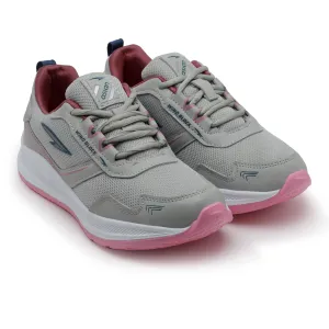 ASIAN Women's Cute Sports Running Shoes,Walking, Gym Casual Sneaker Lace-Up Shoes For Girl's Light Grey Pink 4 UK
