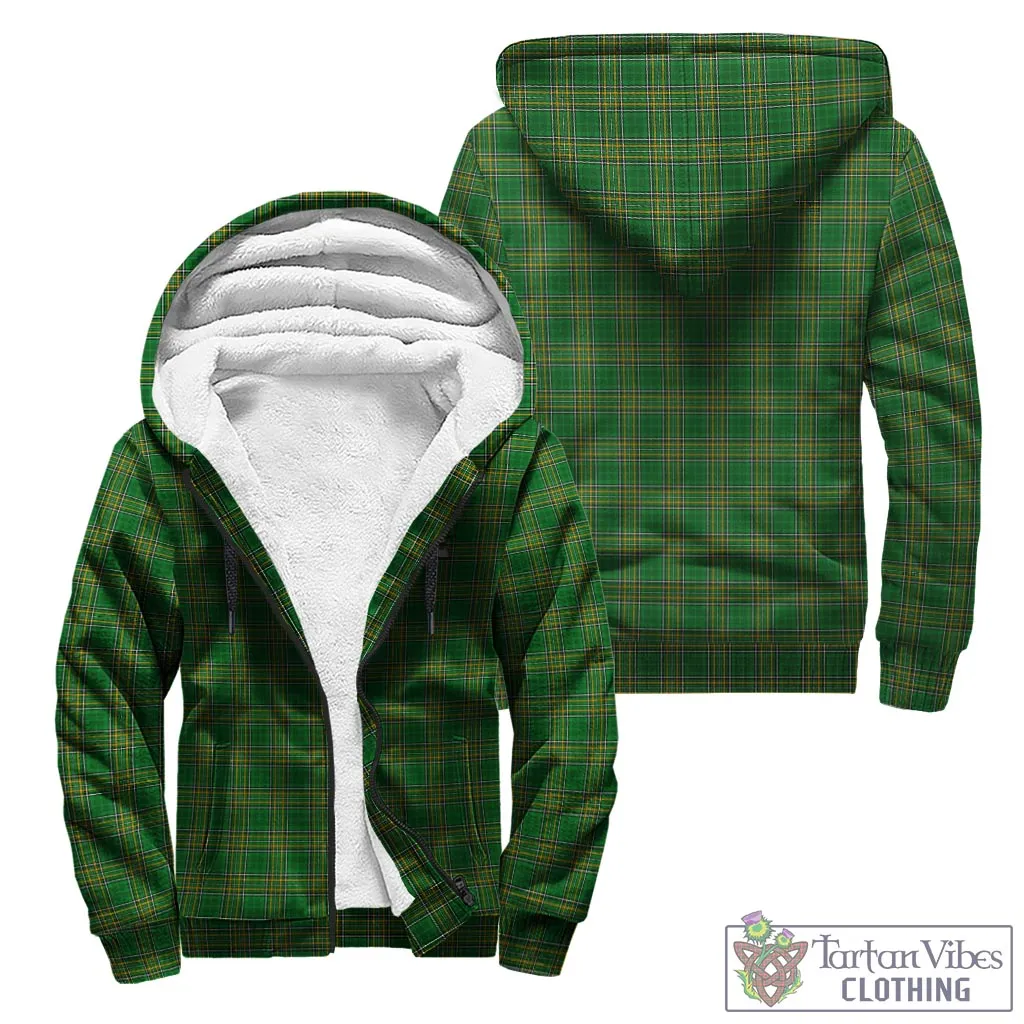 Beirne Irish Clan Tartan Sherpa Hoodie with Coat of Arms