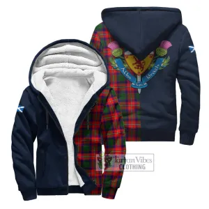 Belshes Tartan Sherpa Hoodie Alba with Scottish Lion Royal Arm Half Style