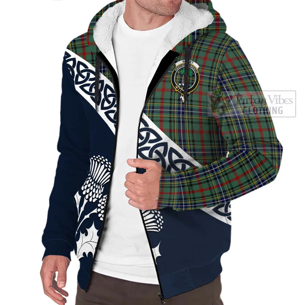 Bisset Tartan Sherpa Hoodie Featuring Thistle and Scotland Map