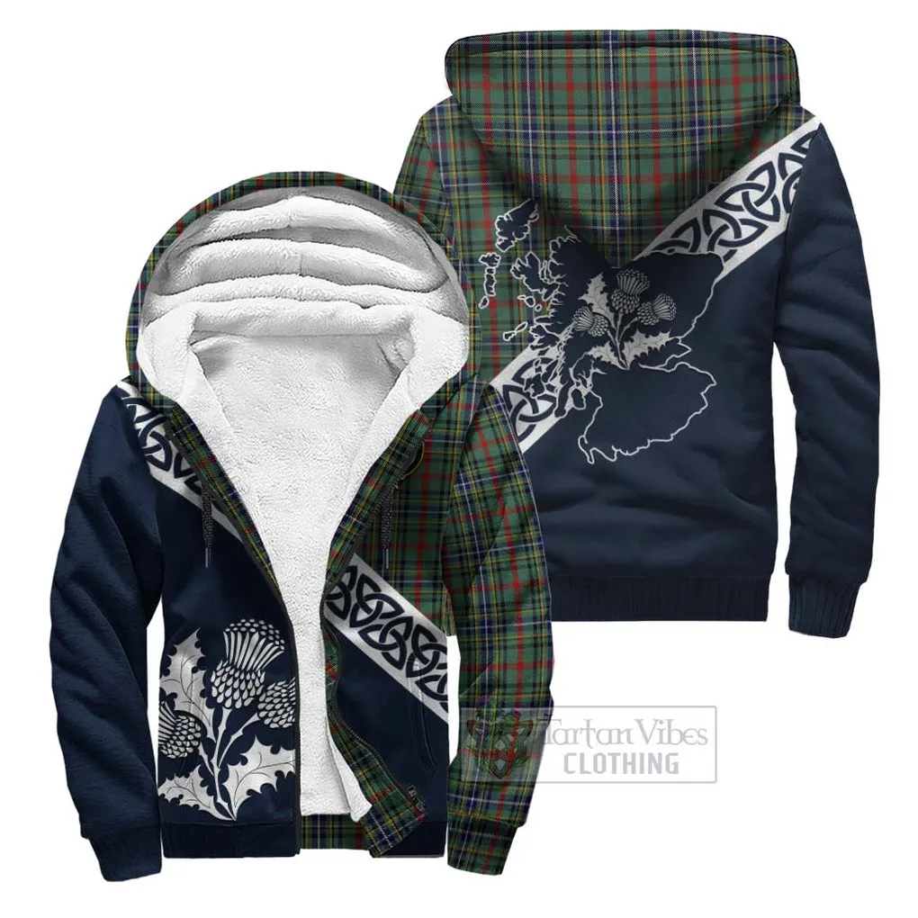 Bisset Tartan Sherpa Hoodie Featuring Thistle and Scotland Map