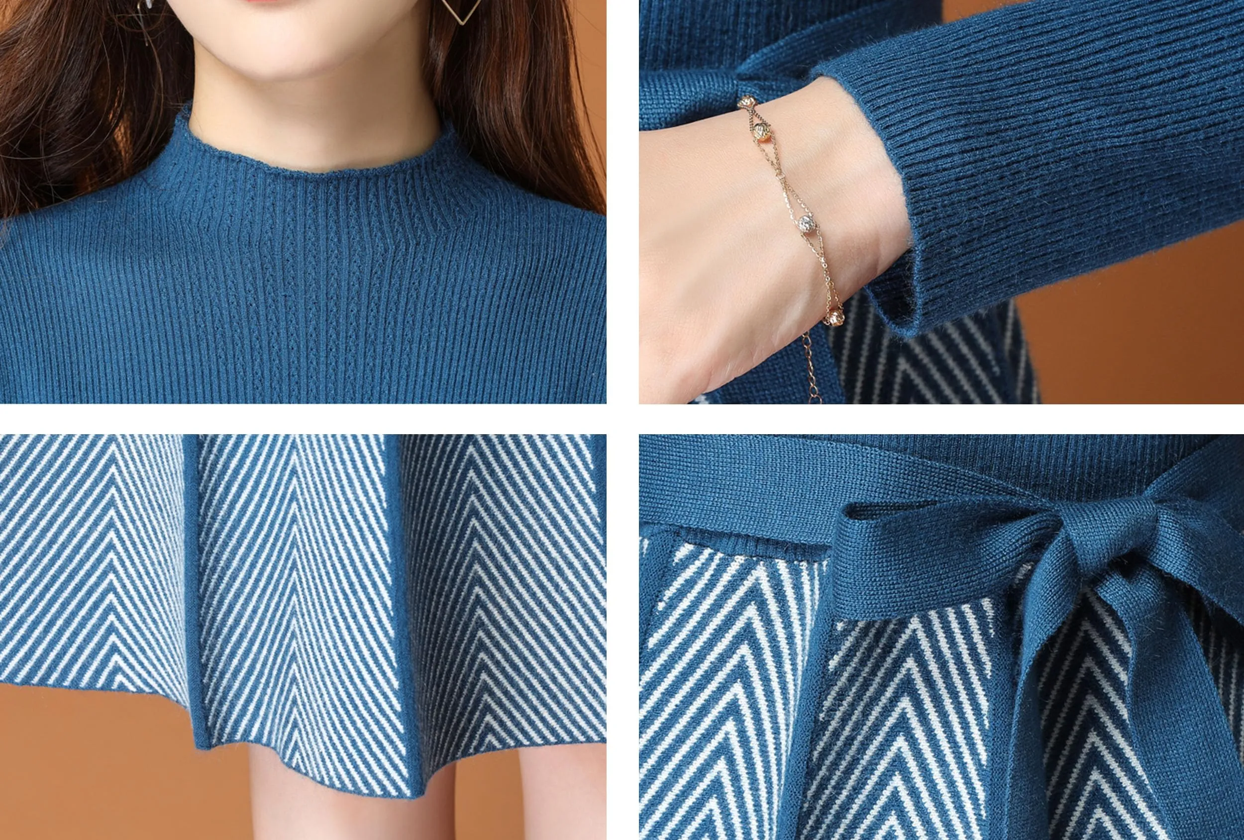 BK-Elegant Knit Pullover Midi Dress