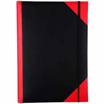 Black And Red Notebook Casebound Ruled Elastic Closure 200 Leaf A4