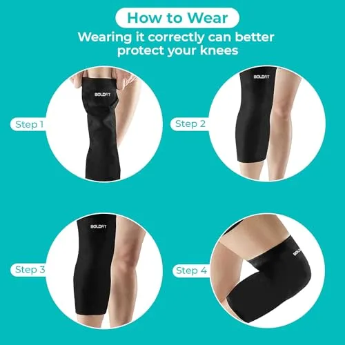 Boldfit Knee Caps For Women & Men Knee Support For Men Gym Knee Cap For Men Knee Pain Relief Products Knee Support For Women Knee Brace For Knee Pain Knee Pad Knee Guard Knee Band Knee Belt - M