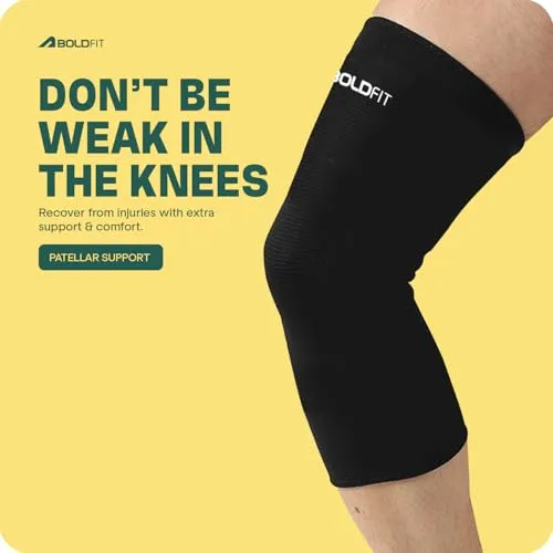 Boldfit Knee Caps for Women Knee Support for Men Bamboo Knee Cap for Men Bamboo Compression Knee Sleeves Knee Brace for Knee Pain Relief Products Knee Support for Women Bamboo Knee Sleeves - XL