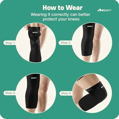 Boldfit Knee Caps for Women Knee Support for Men Bamboo Knee Cap for Men Bamboo Compression Knee Sleeves Knee Brace for Knee Pain Relief Products Knee Support for Women Bamboo Knee Sleeves - XL