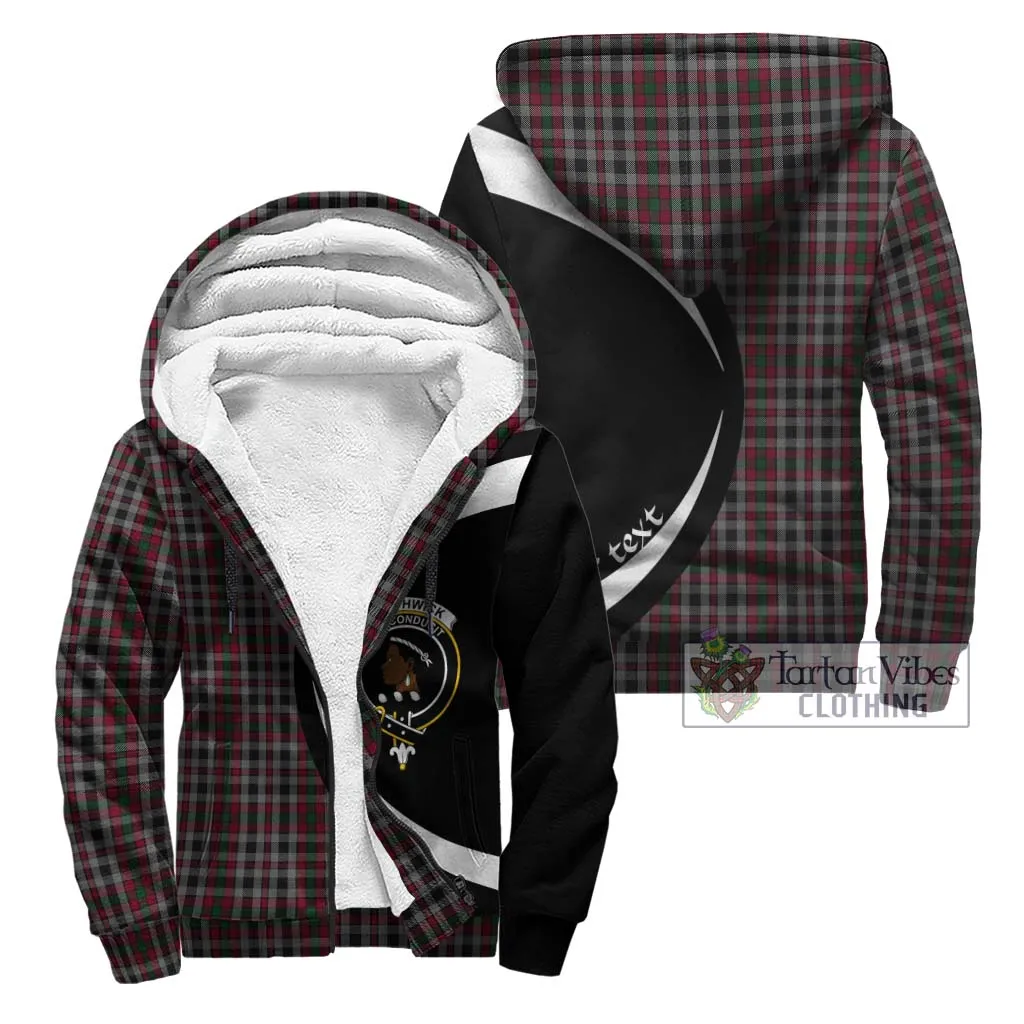 Borthwick Tartan Sherpa Hoodie with Family Crest Circle Style