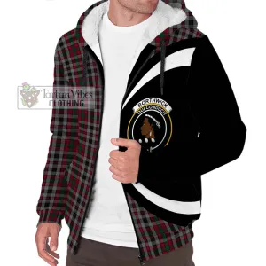 Borthwick Tartan Sherpa Hoodie with Family Crest Circle Style