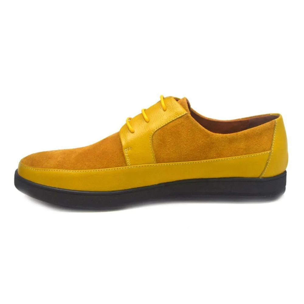 British Walkers Westminster Bally Style Men's Leather and Suede Black Sole Low Top Sneakers