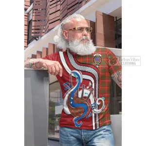 Bruce Modern Tartan Cotton T-shirt with Epic Bagpipe Style