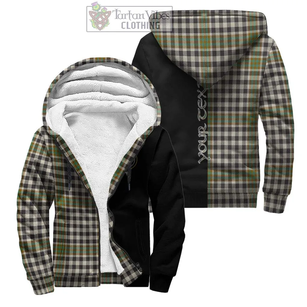 Burns Check Tartan Sherpa Hoodie with Family Crest and Half Of Me Style
