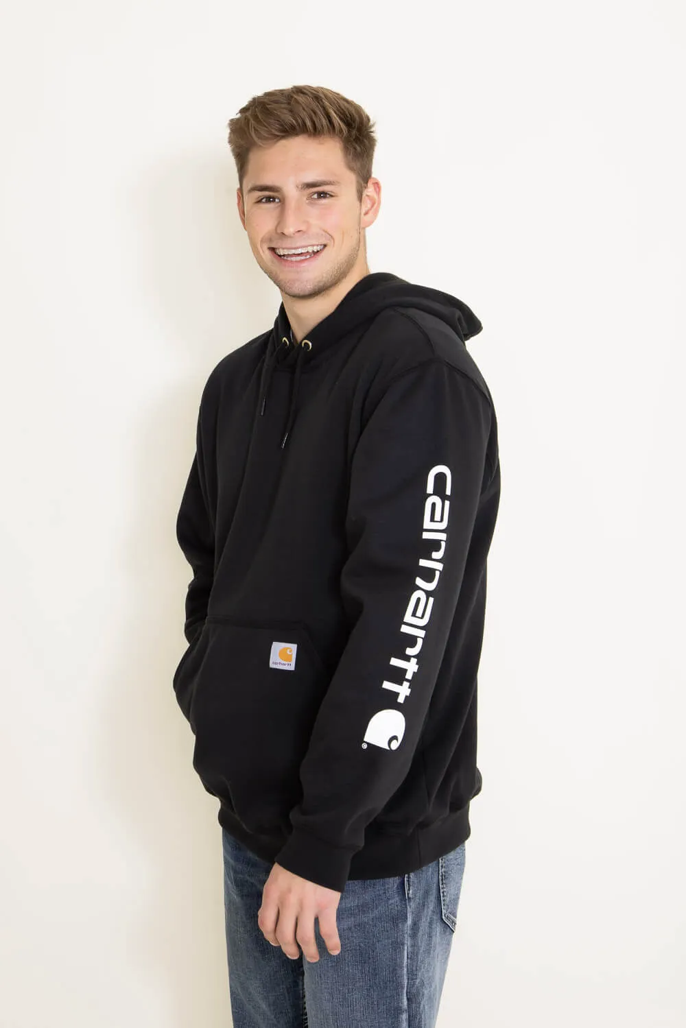Carhartt Logo Sleeve Graphic Hoodie for Men in Black | K288-BLK BLACK