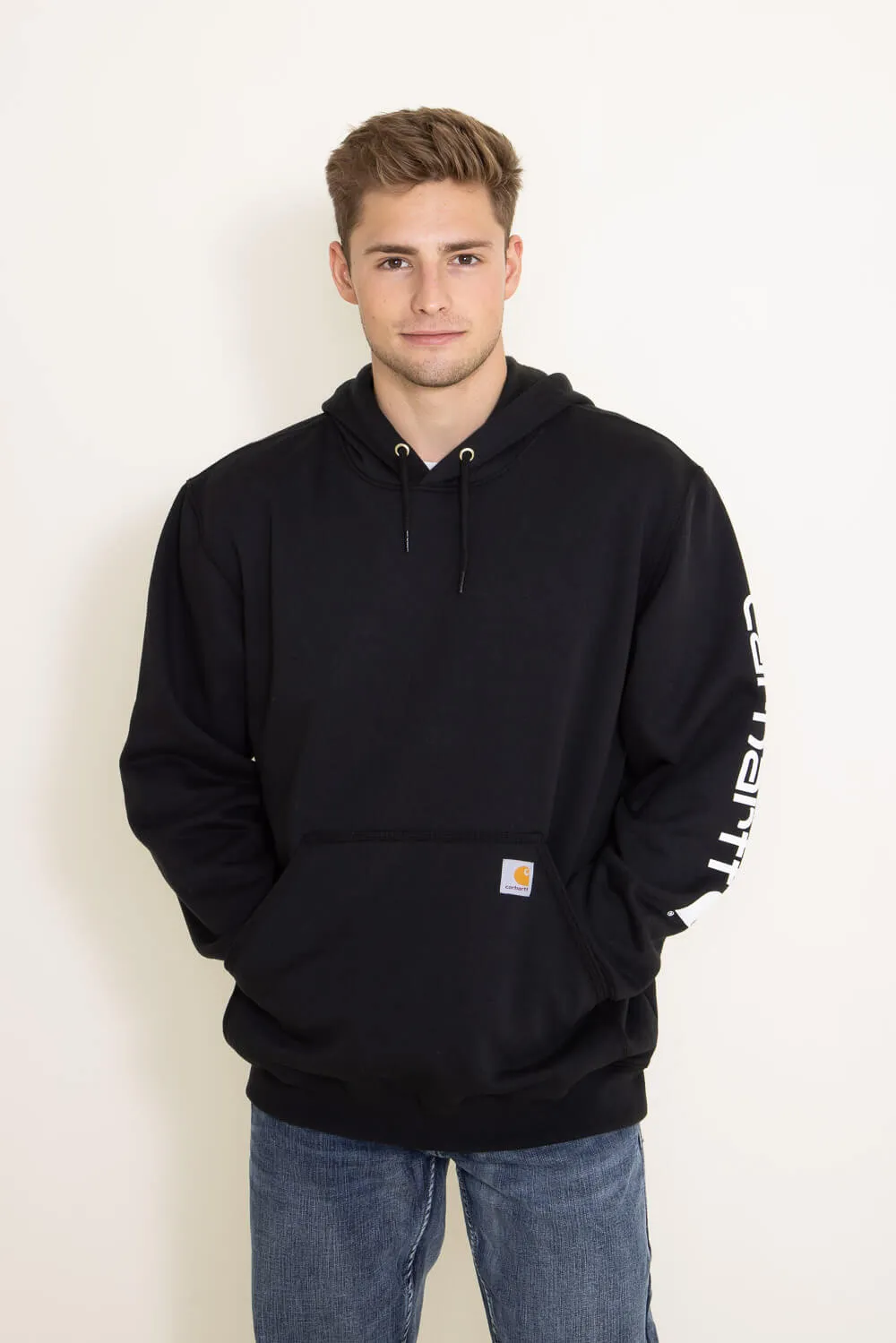 Carhartt Logo Sleeve Graphic Hoodie for Men in Black | K288-BLK BLACK
