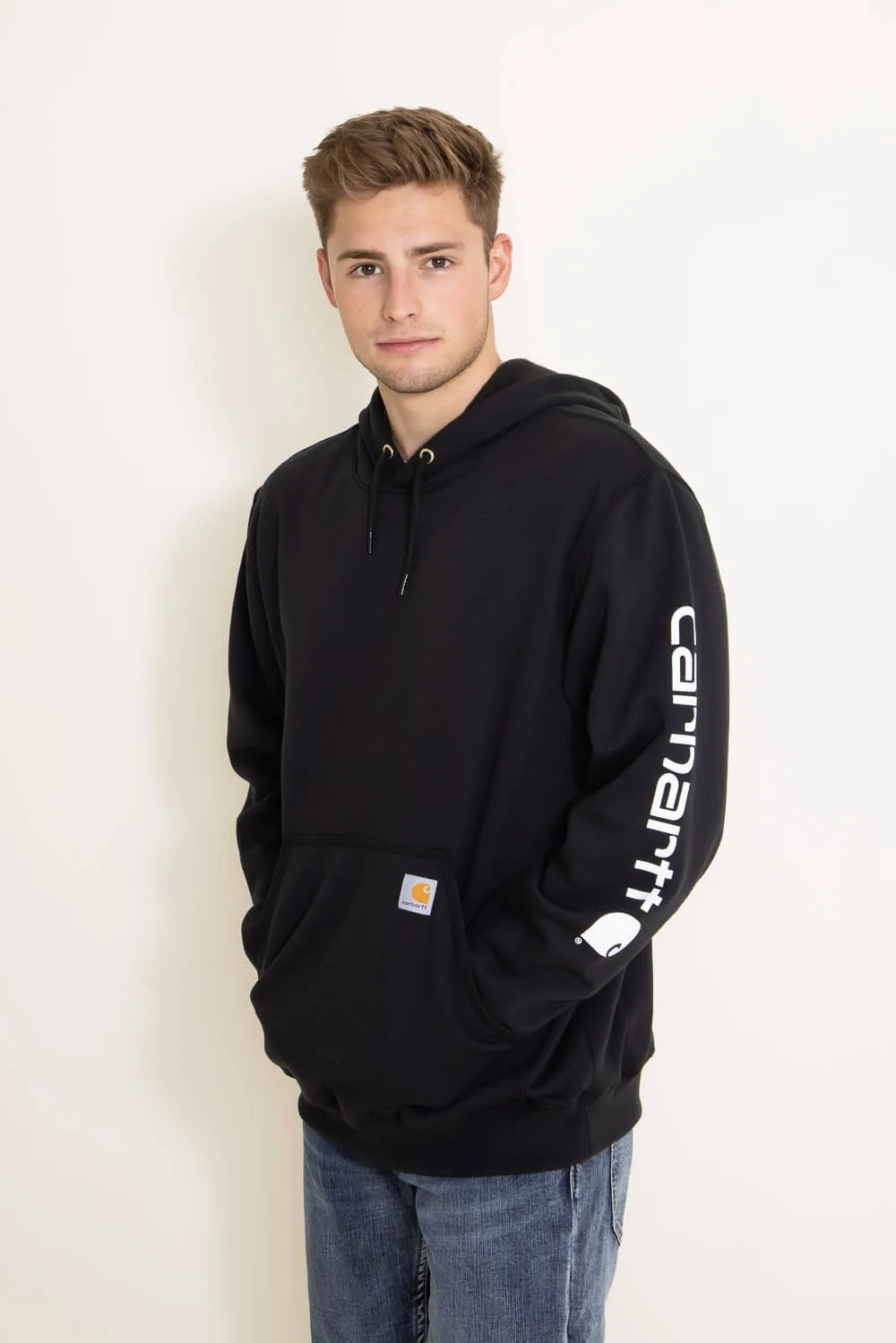 Carhartt Logo Sleeve Graphic Hoodie for Men in Black | K288-BLK BLACK