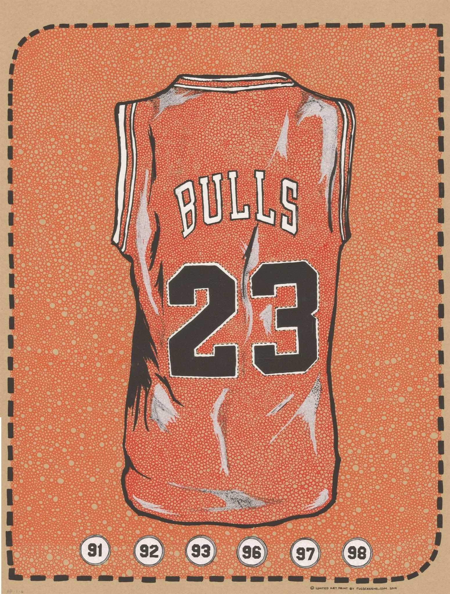 Chicago Bulls AP Silkscreen Print by Fugscreens