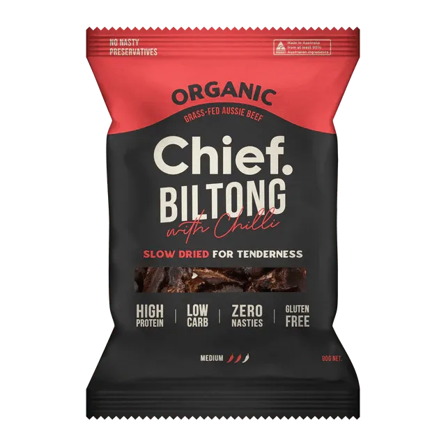 Chief Organic Grass-Fed Beef Biltong 90g