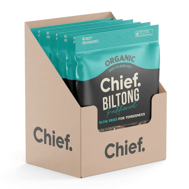 Chief Organic Grass-Fed Beef Biltong 90g
