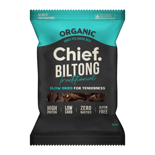 Chief Organic Grass-Fed Beef Biltong 90g