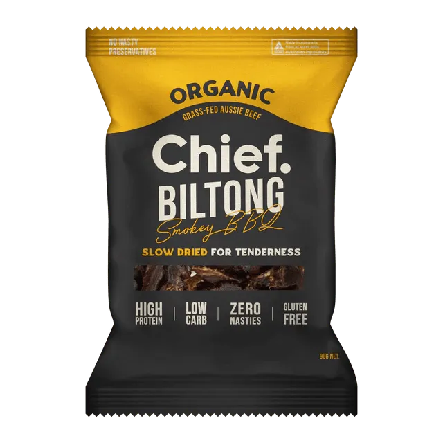 Chief Organic Grass-Fed Beef Biltong 90g
