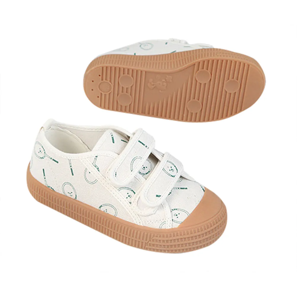 Child Casual Canvas Sneakers Hook and Loop Walking Shoes for Girls and Boys