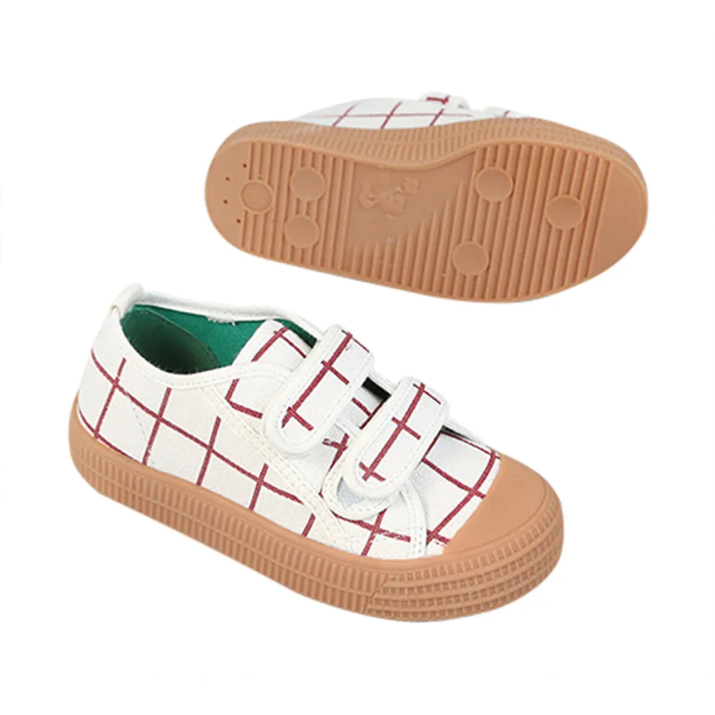 Child Casual Canvas Sneakers Hook and Loop Walking Shoes for Girls and Boys