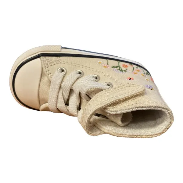 Converse sneakers da bambina a fantasia floreale Chuck Taylor All Star Easy-On A01617C beige