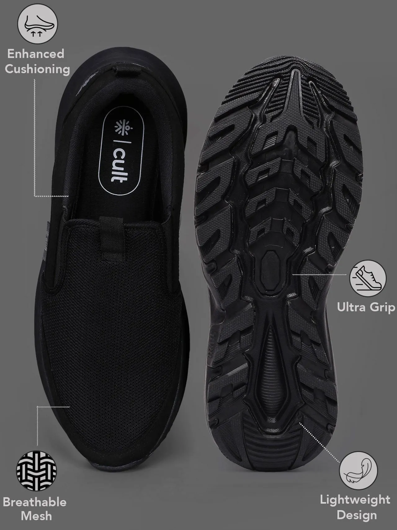 Cult Men's Catalyst Slip On Walking Shoes - Black